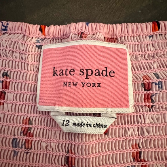 Kate Spade Cherry Toss Poplin Dress Pink Valentines Midi Women's Size 12 P - Picture 8 of 10